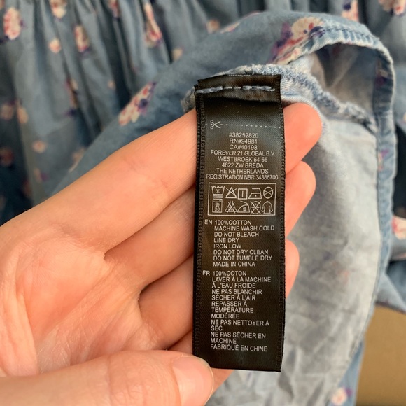 Denim Floral Bodice Dress - Picture 3 of 5